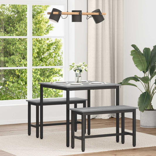 vidaXL Dining Tables 80 x 80 x 75 cm Engineered Wood Grey Sonoma