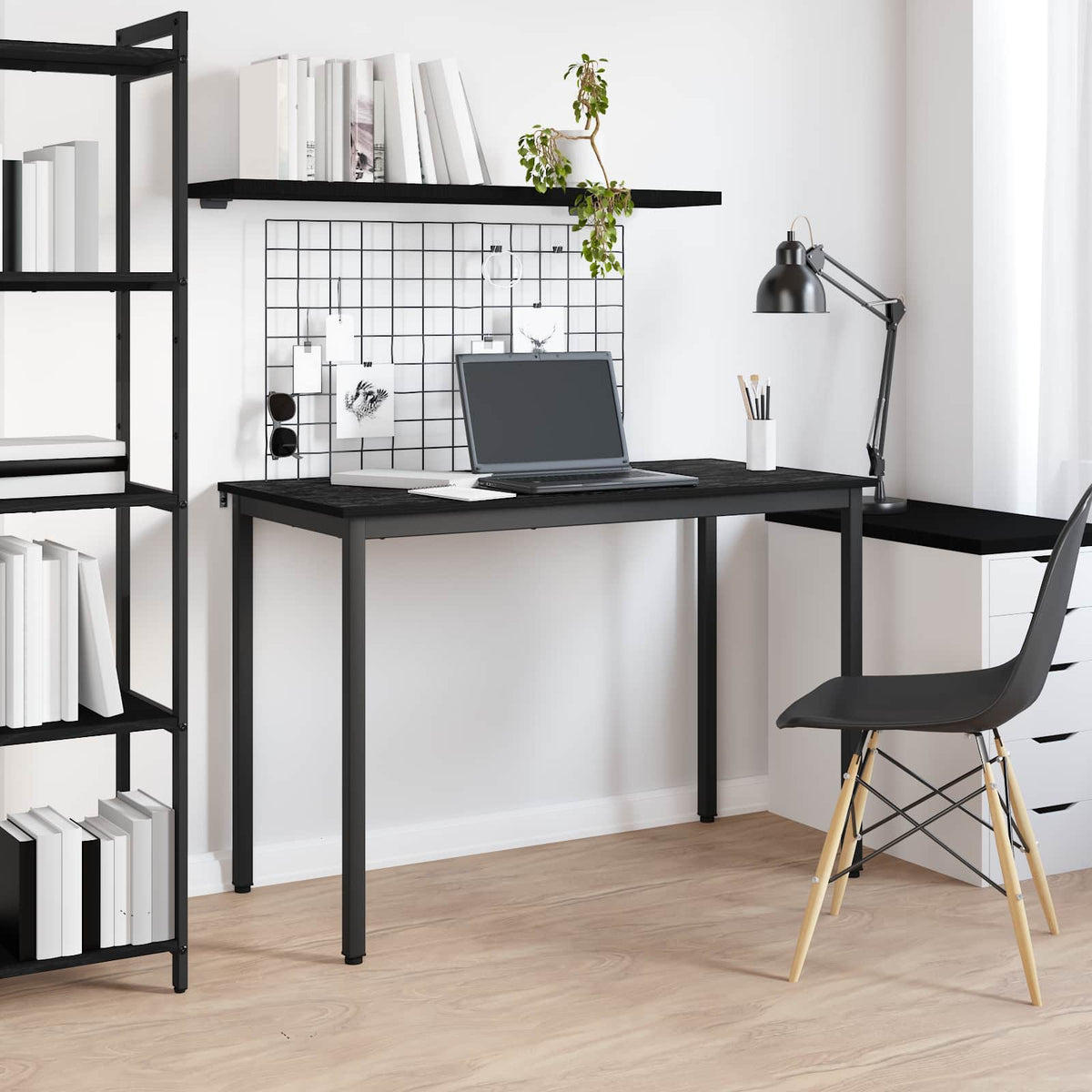vidaXL Dining Tables 110 x 55 x 75 cm Engineered Wood Black Oak