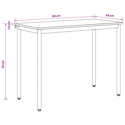 vidaXL Dining Tables 110 x 100 x 75 cm METAL