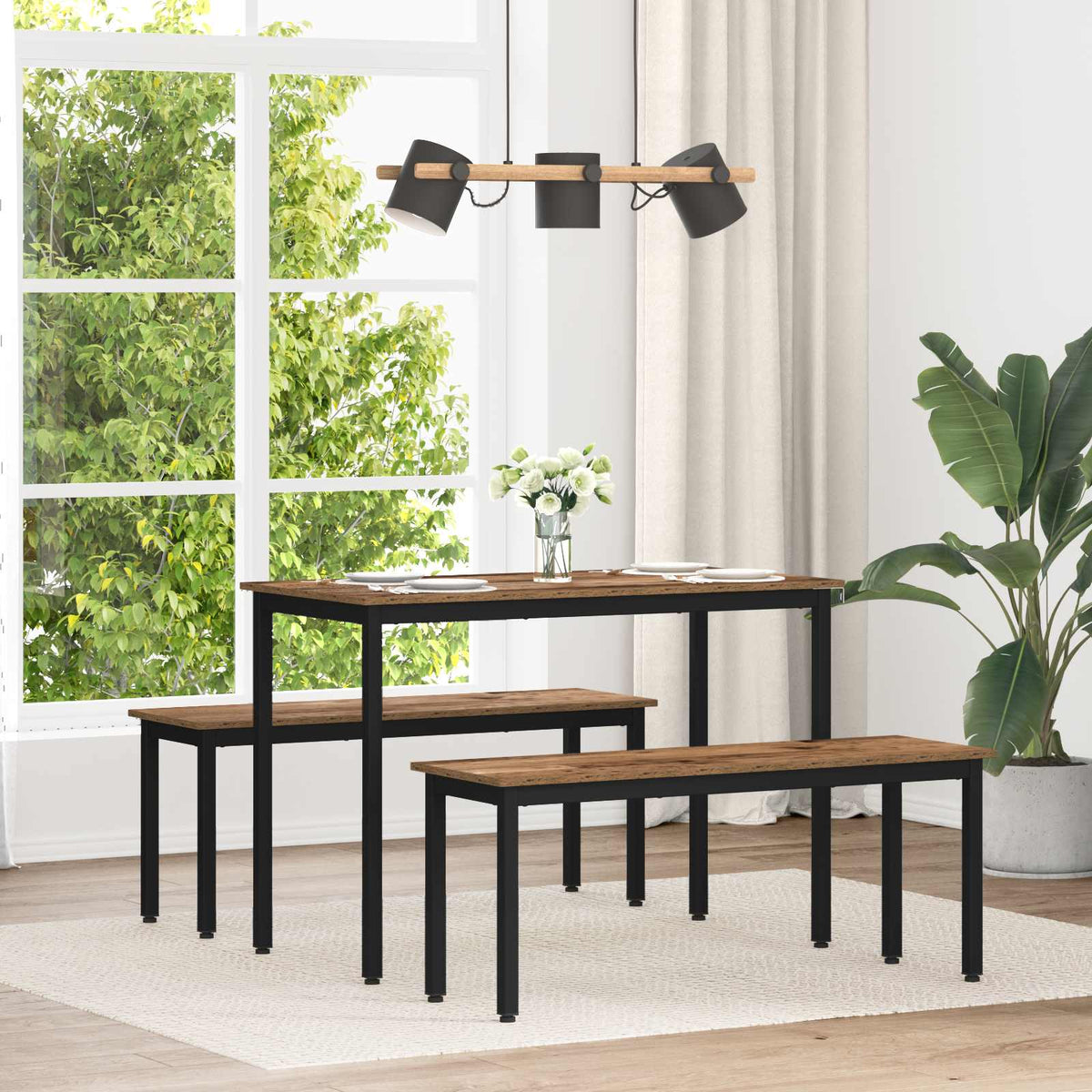 vidaXL Dining Tables 110 x 55 x 75 cm Engineered Wood Old Wood