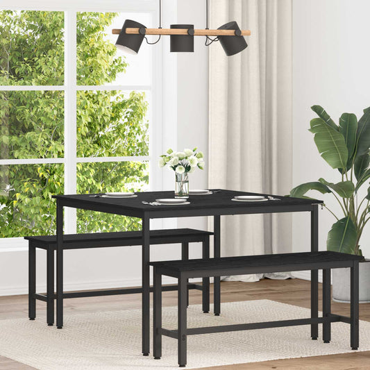 vidaXL Dining Tables 110 x 110 x 75 cm Engineered Wood Black Oak