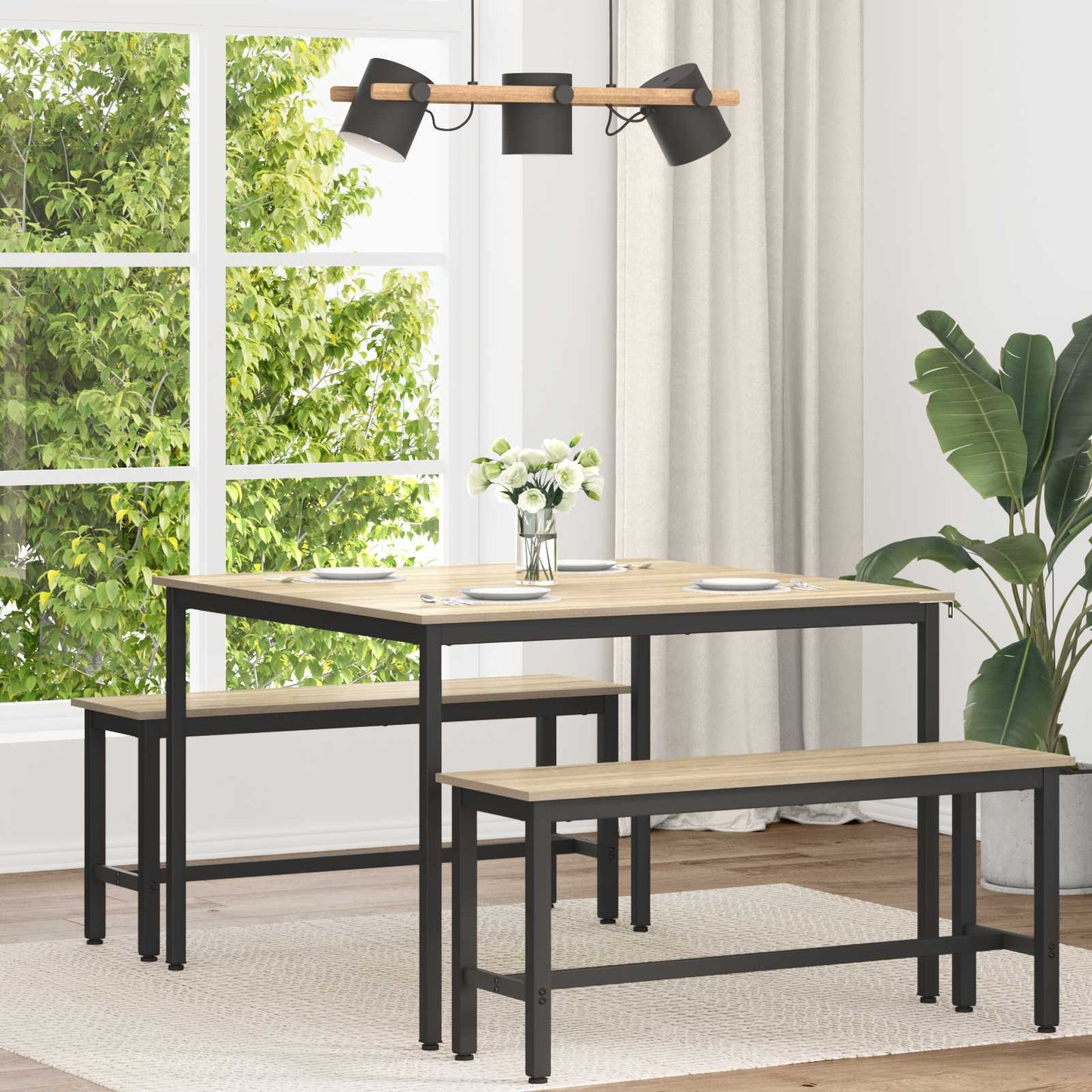 vidaXL Dining Tables 110 x 110 x 75 cm Engineered Wood Sonoma Oak