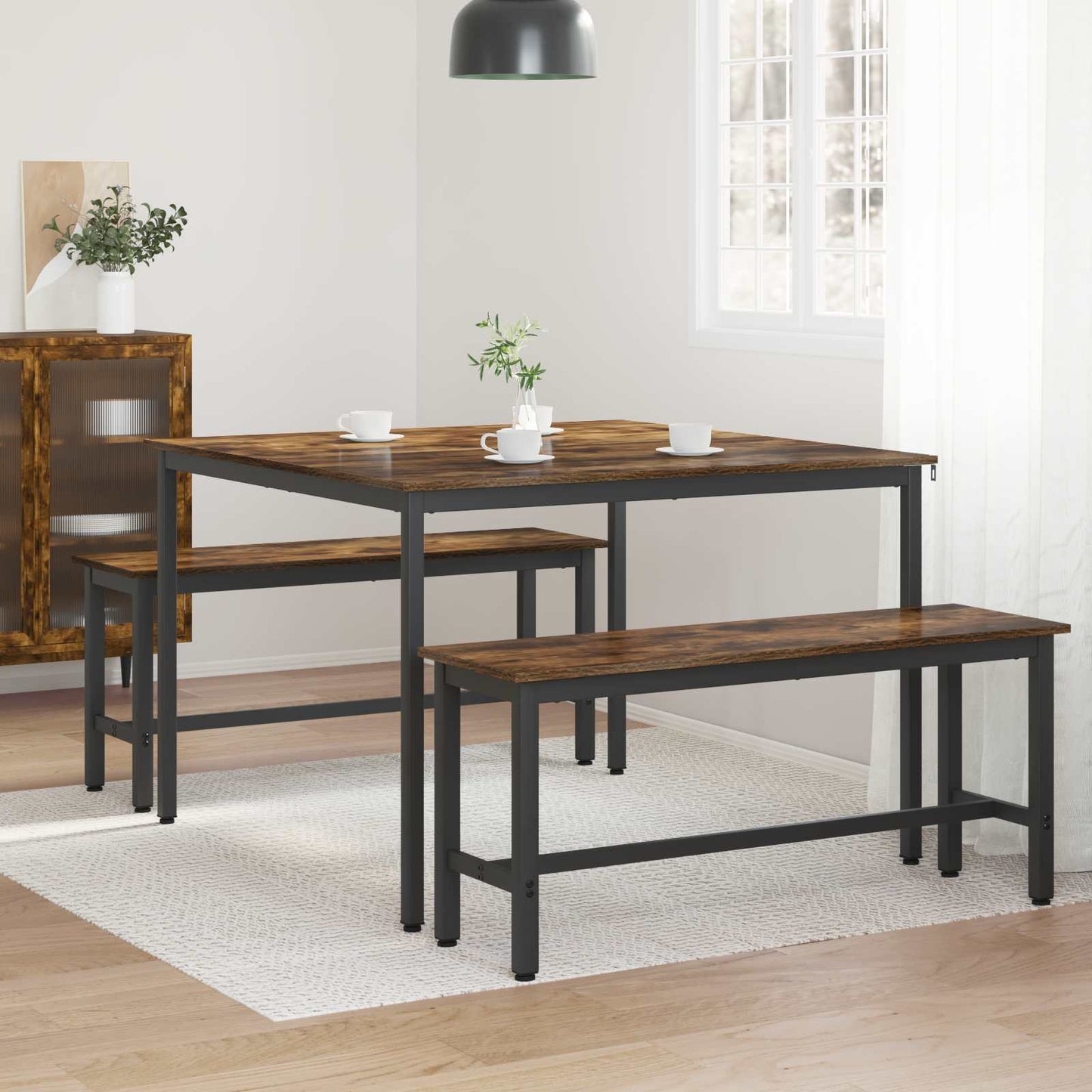 vidaXL Dining Tables 110 x 110 x 75 cm Engineered Wood Smoked Oak