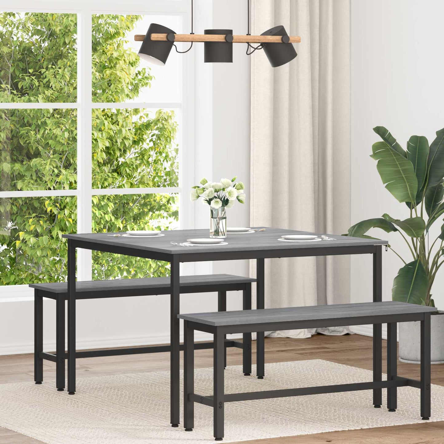 vidaXL Dining Tables 110 x 110 x 75 cm Engineered Wood Grey Sonoma
