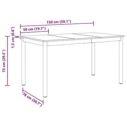 vidaXL Dining Tables 150 x 78 x 75 cm METAL