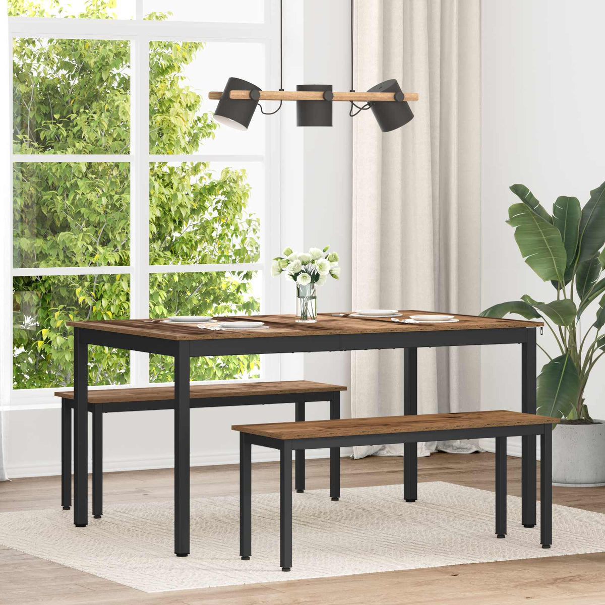 vidaXL Dining Tables 150 x 90 x 75 cm Engineered Wood Old Wood