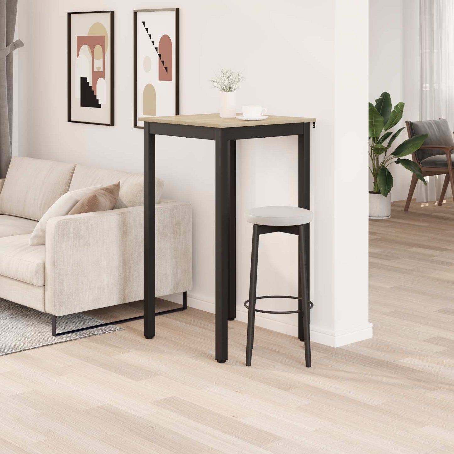 vidaXL Standing Bar Table Engineered Wood Square