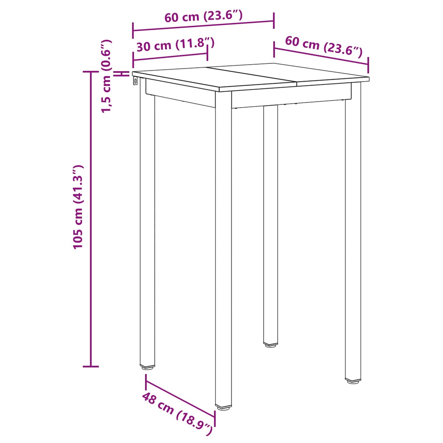 vidaXL Standing Bar Table Engineered Wood