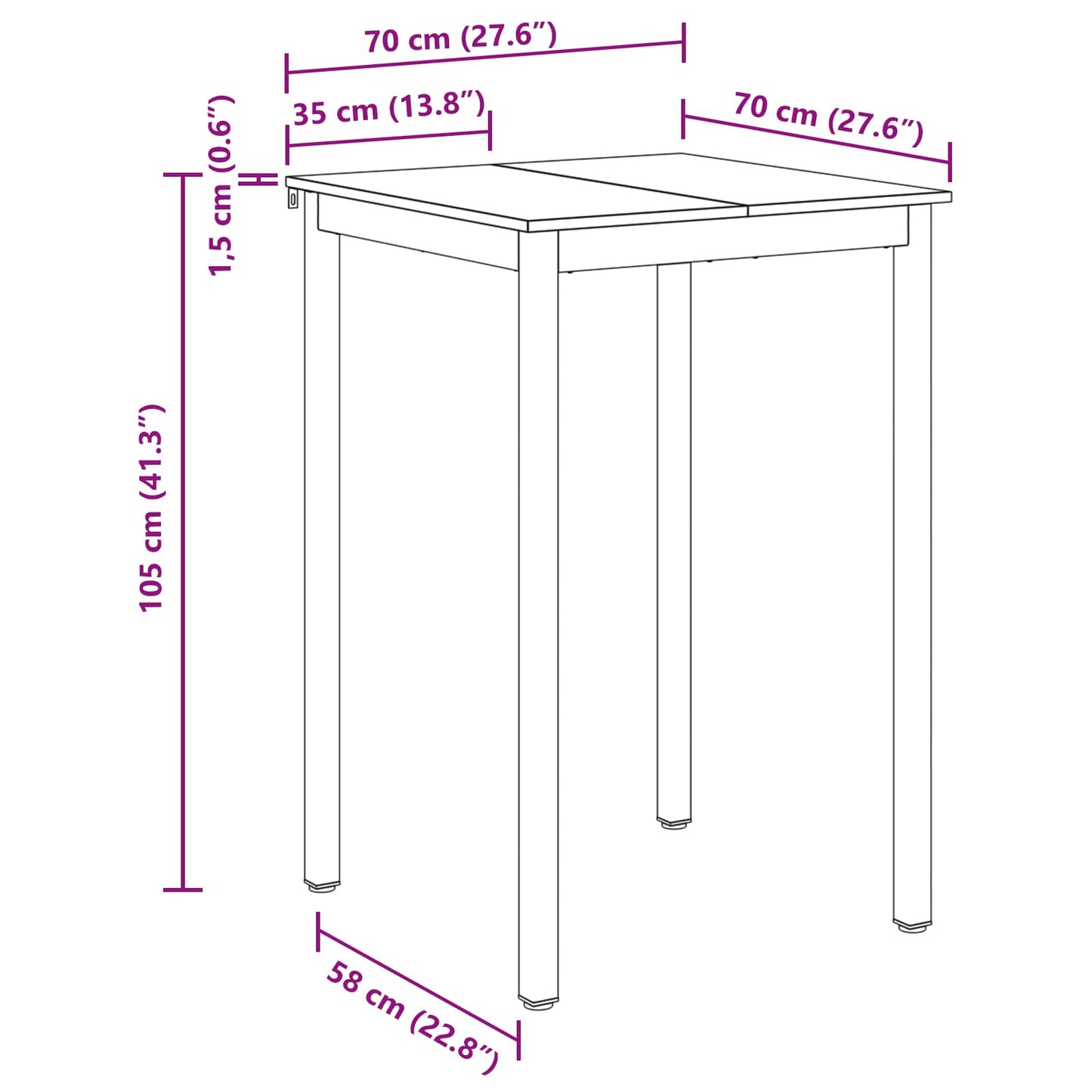 vidaXL Standing Bar Table Engineered Wood