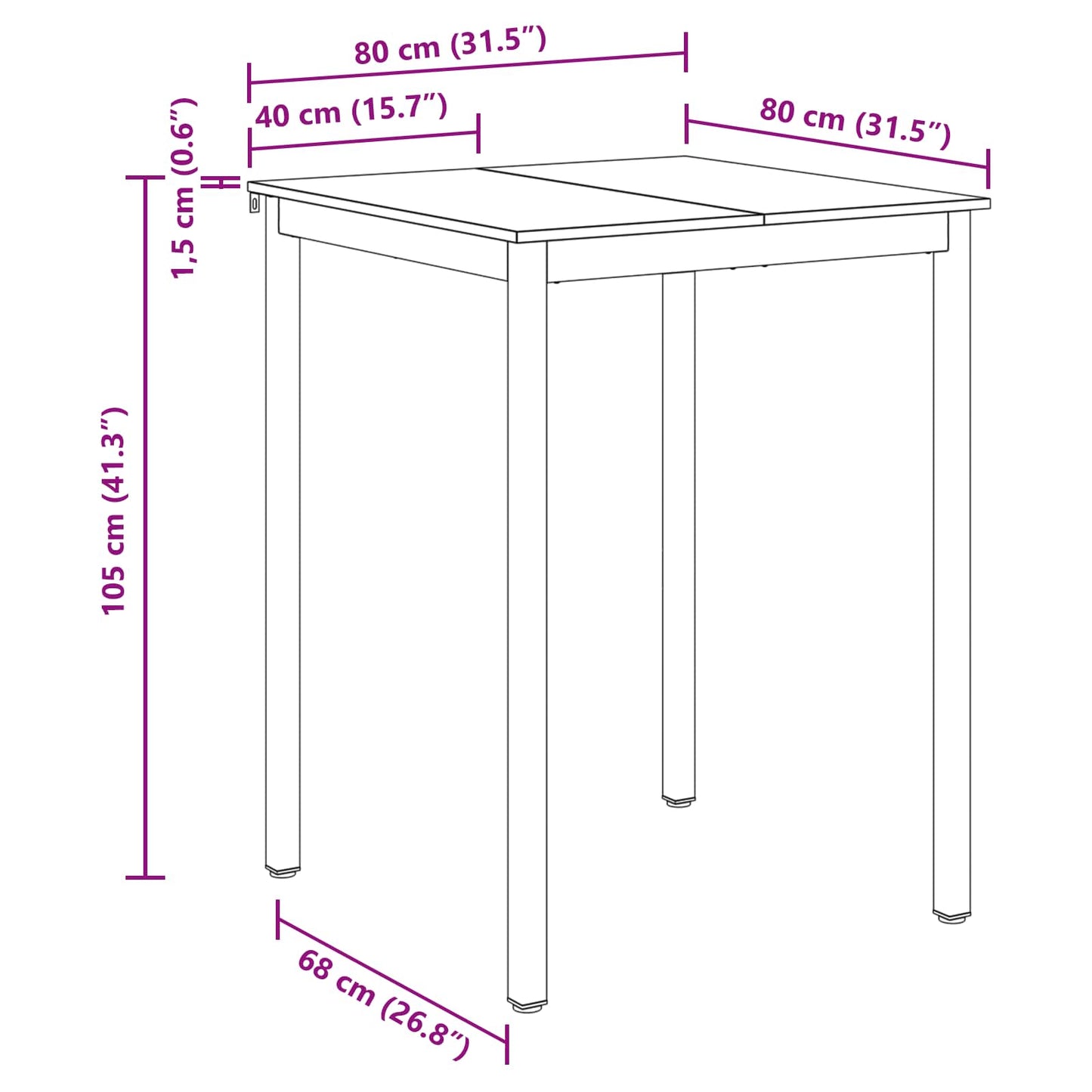 vidaXL Standing Bar Table Engineered Wood