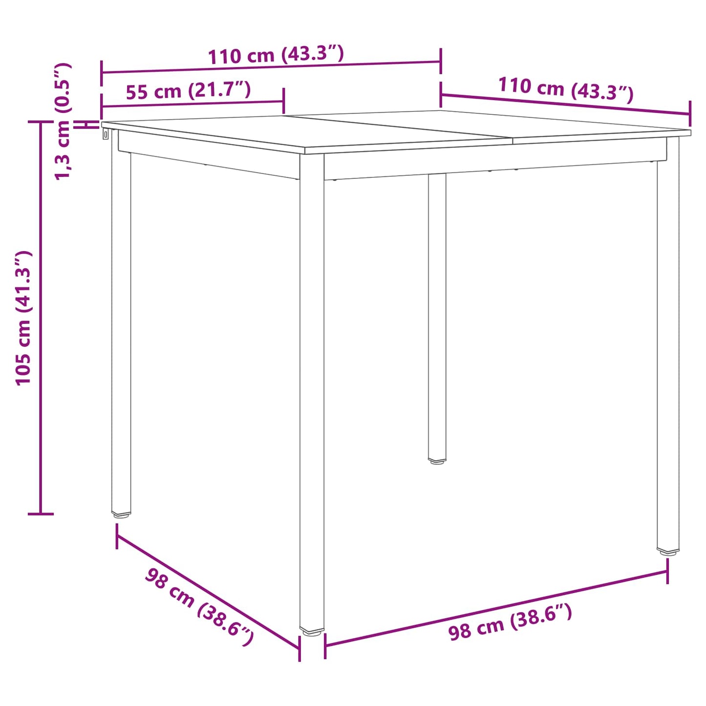 vidaXL Standing Bar Table Engineered Wood
