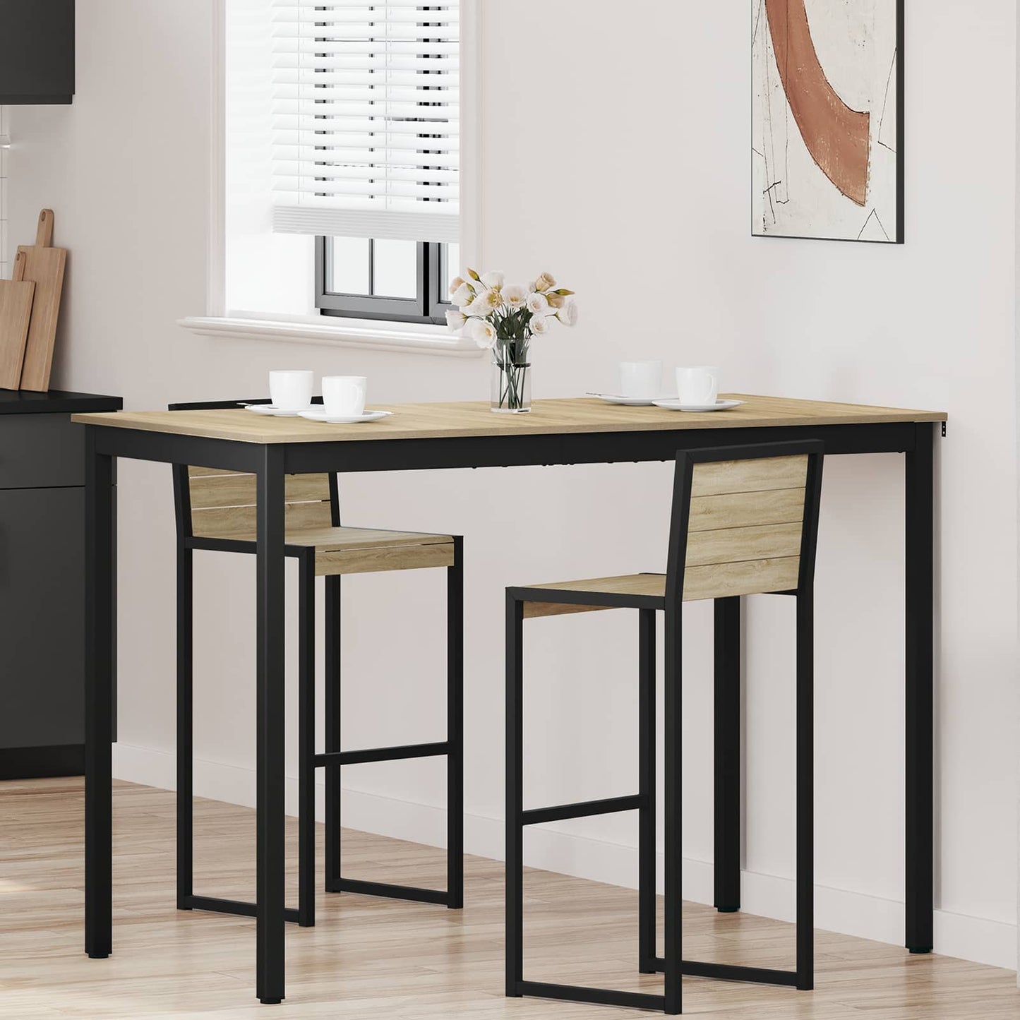 vidaXL Standing Bar Table Engineered Wood Rectangular