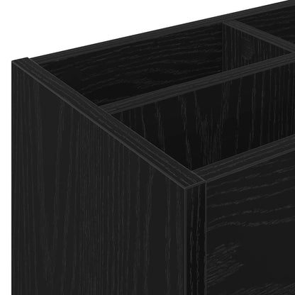 vidaXL Umbrella Stand Black Oak 65 x 24 x 50 cm Engineered Wood