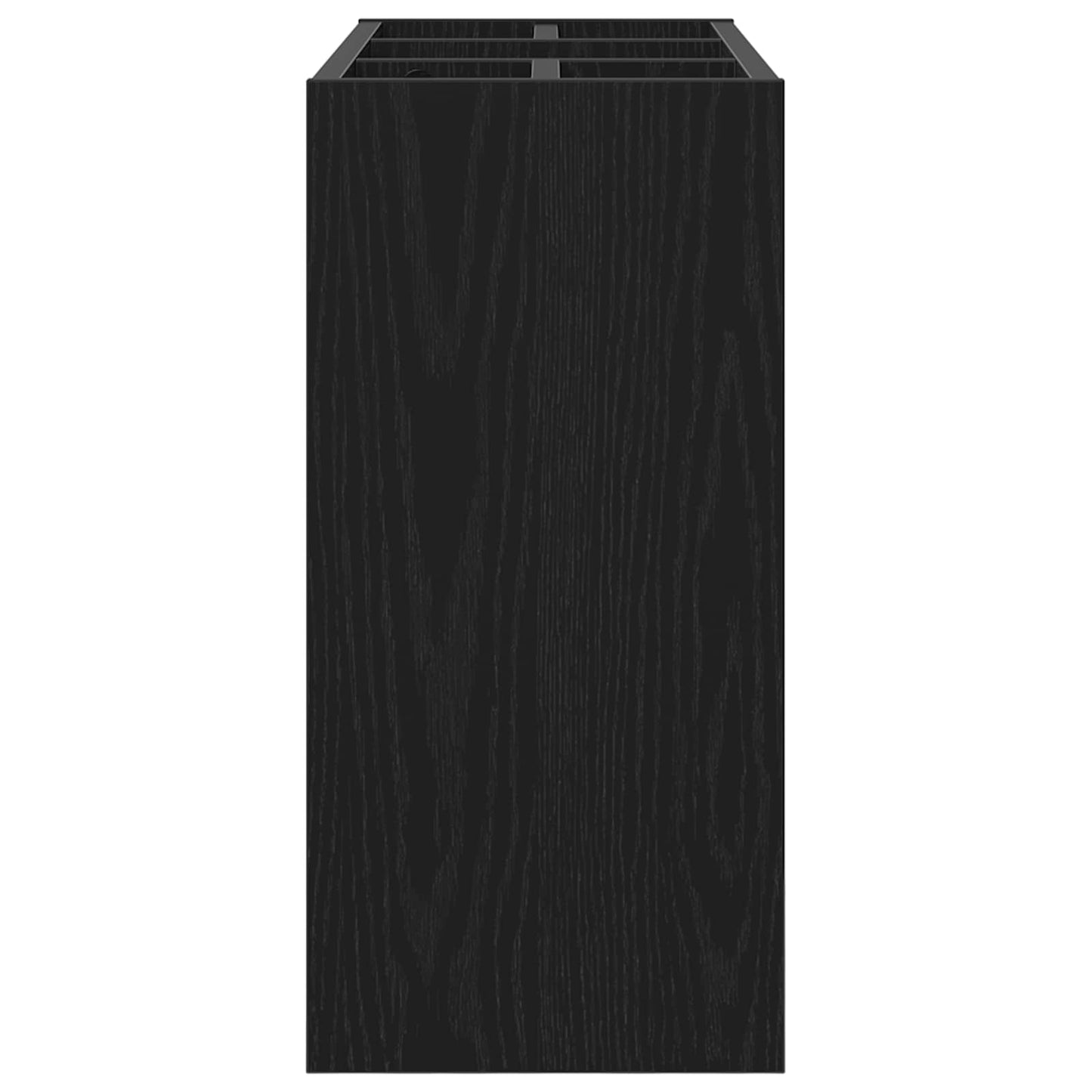 vidaXL Umbrella Stand Black Oak 65 x 24 x 50 cm Engineered Wood