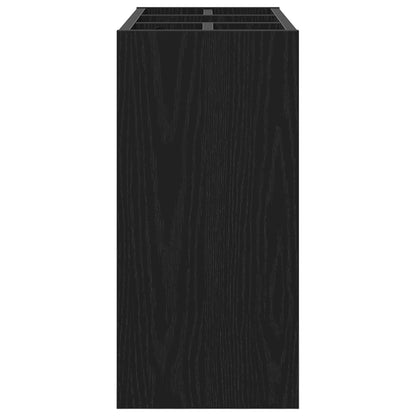 vidaXL Umbrella Stand Black Oak 65 x 24 x 50 cm Engineered Wood