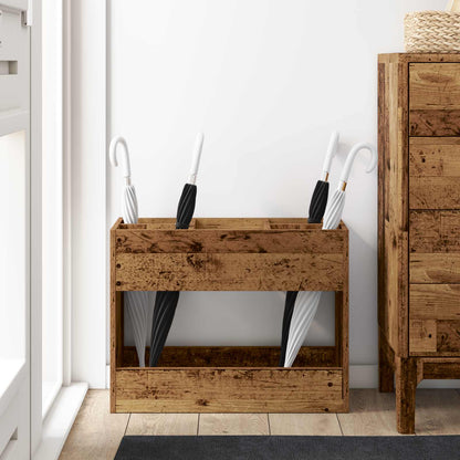 vidaXL Umbrella Stand Old Wood 65 x 24 x 50 cm Engineered Wood