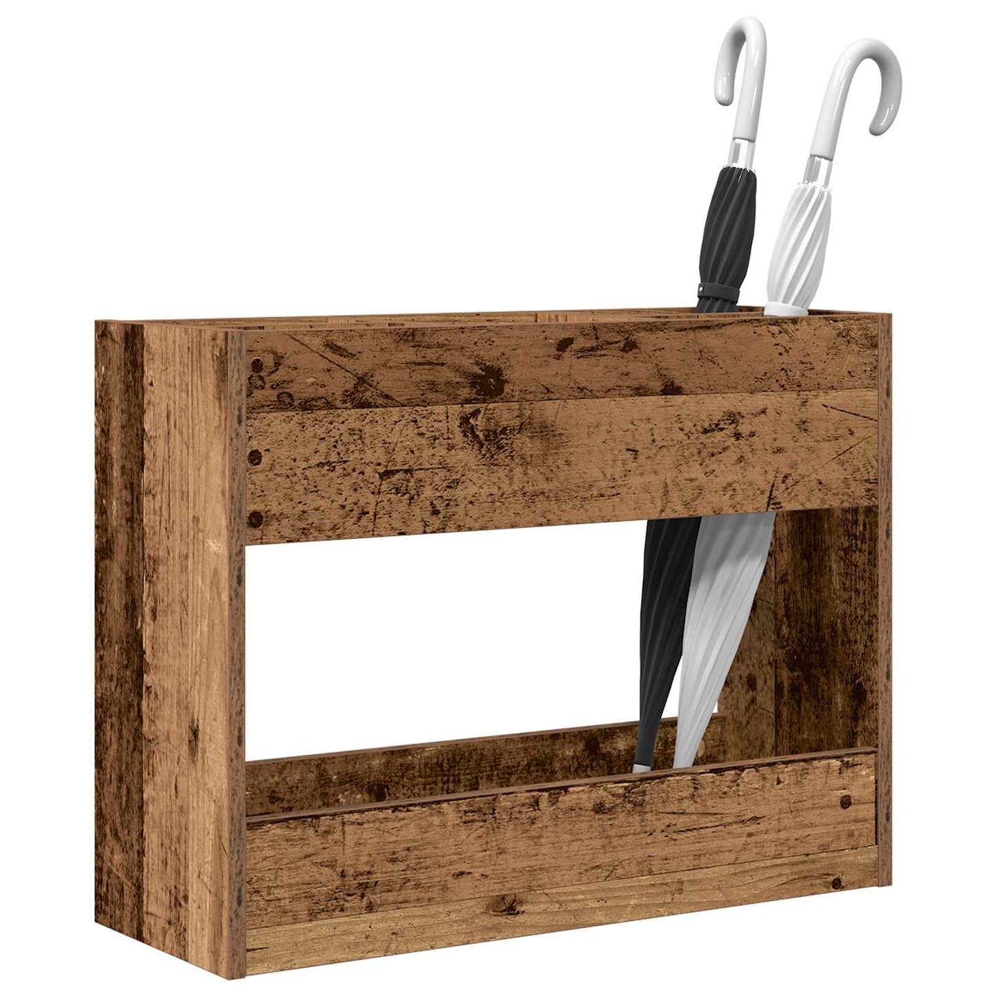 vidaXL Umbrella Stand Old Wood 65 x 24 x 50 cm Engineered Wood