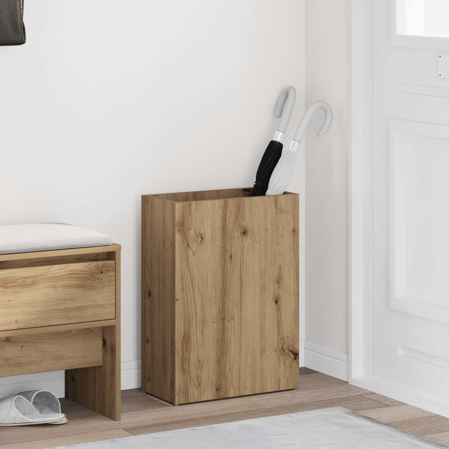 vidaXL Umbrella Stand Artisan Oak 40 x 20 x 55.5 cm Engineered Wood