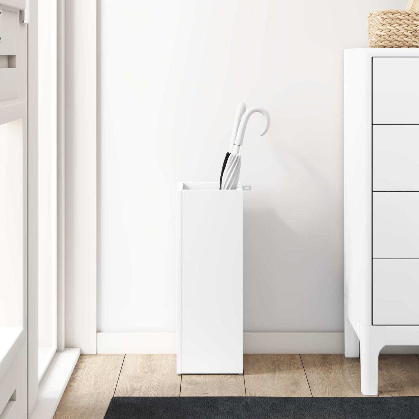 vidaXL Umbrella Stand White 20 x 20 x 55.5 cm Engineered Wood