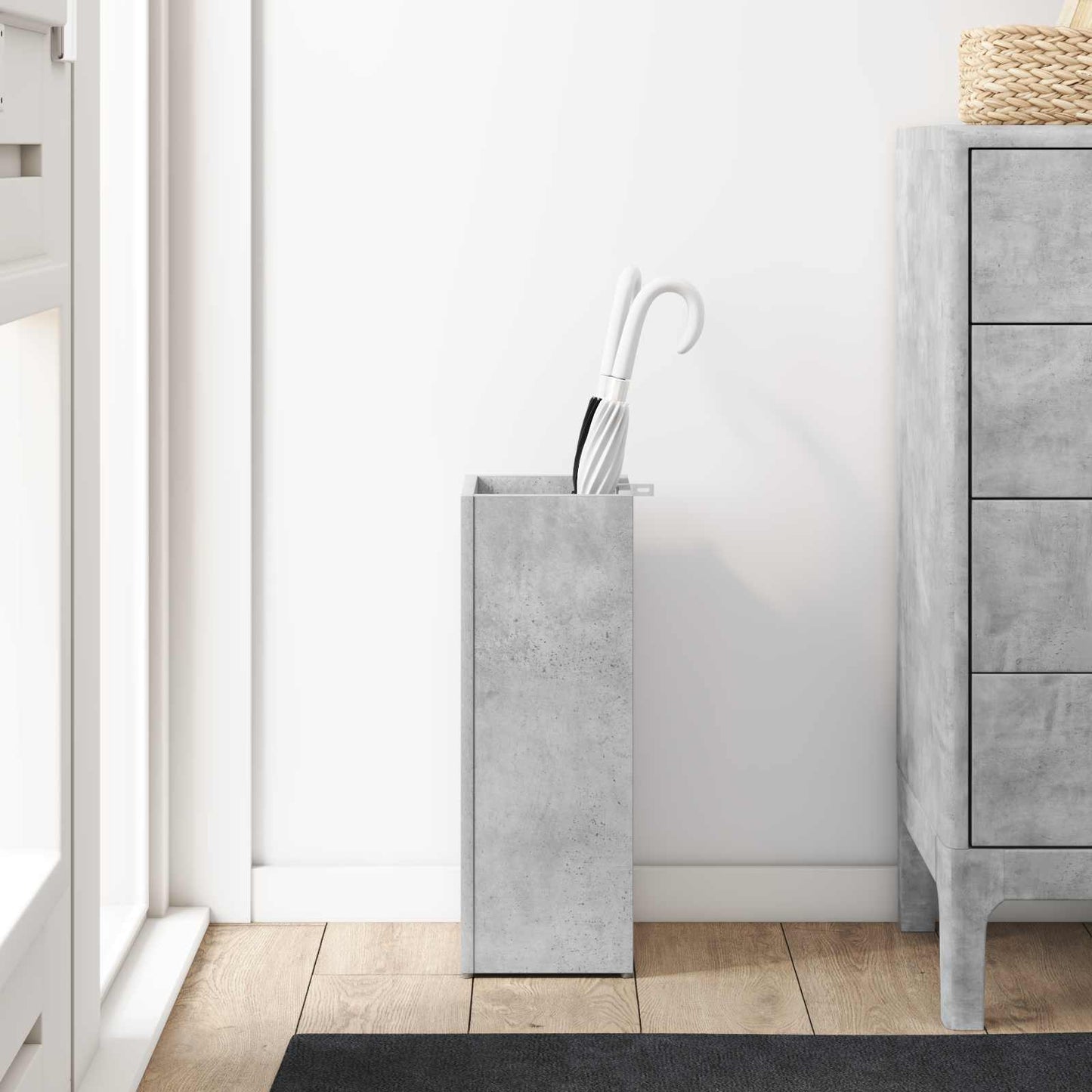 vidaXL Umbrella Stand Concrete Grey 20 x 20 x 55.5 cm Engineered Wood