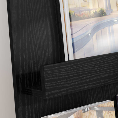 vidaXL Magazine Rack Black Oak 51 x 11 x 102 cm Engineered Wood