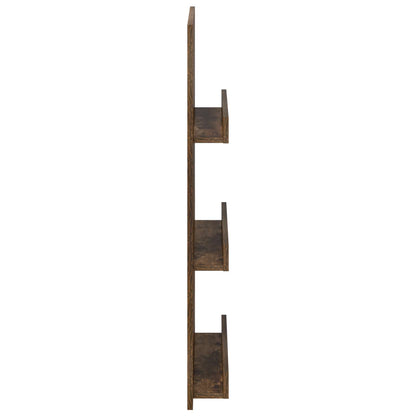 vidaXL Magazine Rack Smoked Oak 51 x 11 x 102 cm Engineered Wood