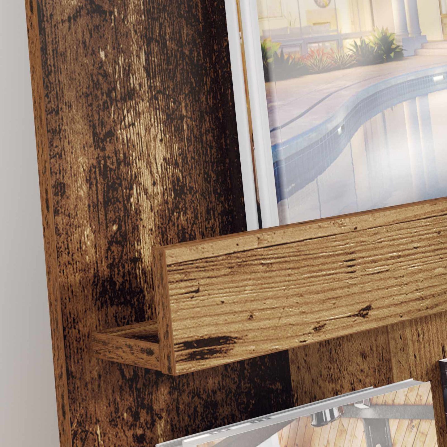 vidaXL Magazine Rack Old Wood 51 x 11 x 102 cm Engineered Wood