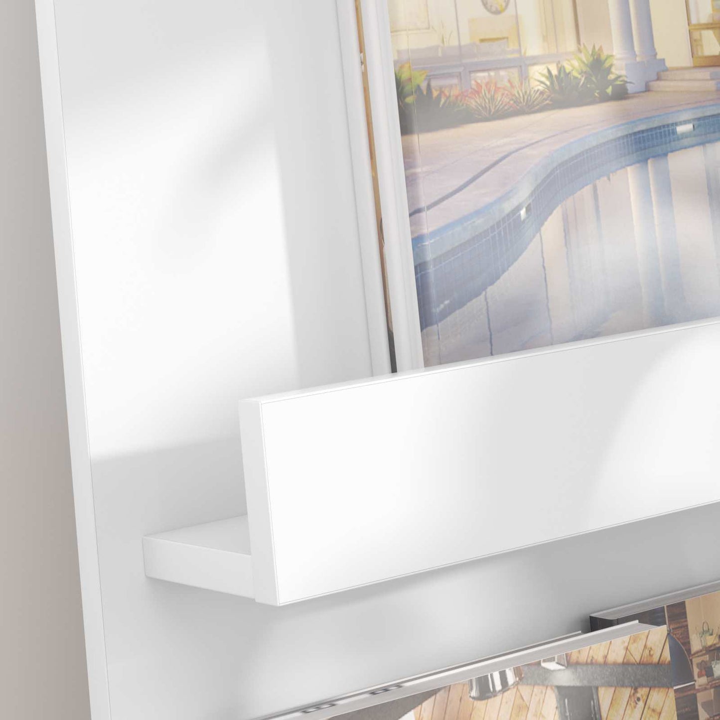 vidaXL Magazine Rack with Shelf White 43 x 11 x 102 cm Engineered Wood