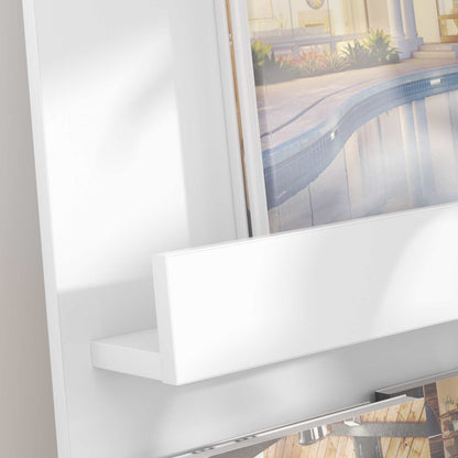 vidaXL Magazine Rack with Shelf White 43 x 11 x 102 cm Engineered Wood