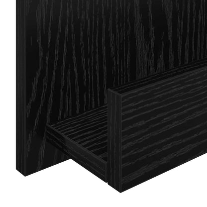 vidaXL Magazine Rack Black Oak 43 x 11 x 102 cm Engineered Wood