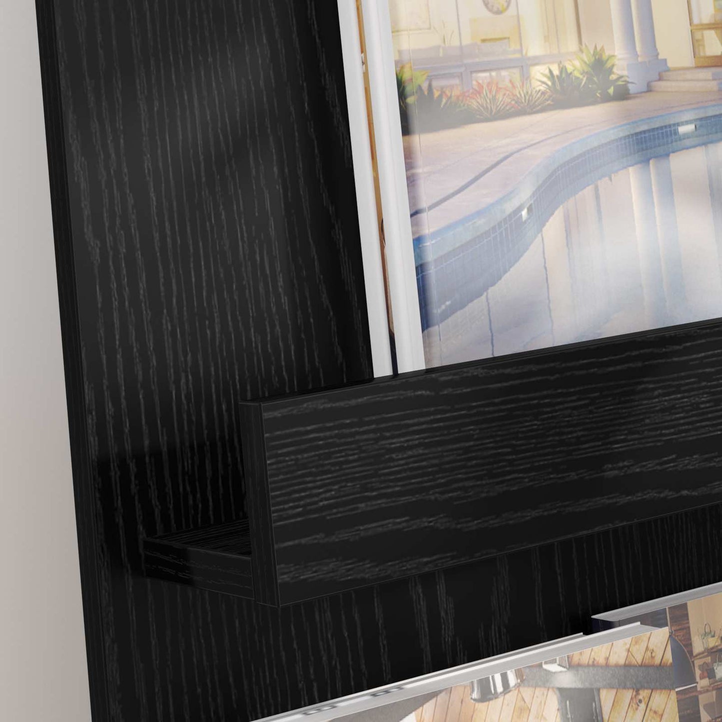 vidaXL Magazine Rack Black Oak 43 x 11 x 102 cm Engineered Wood