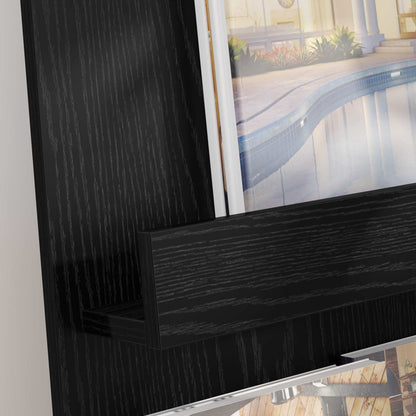 vidaXL Magazine Rack Black Oak 43 x 11 x 102 cm Engineered Wood