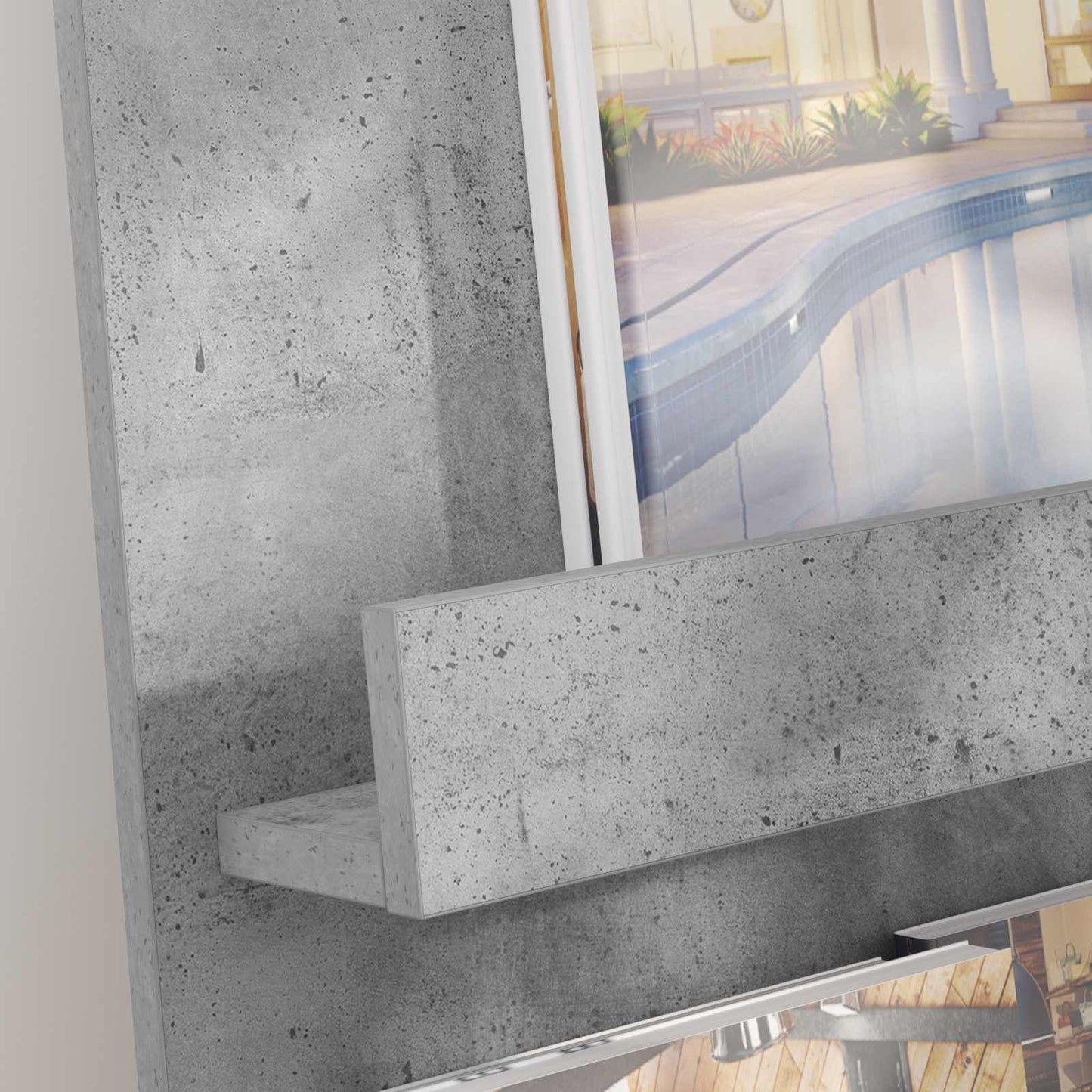 vidaXL Magazine Rack Concrete Grey 43 x 11 x 102 cm Engineered Wood