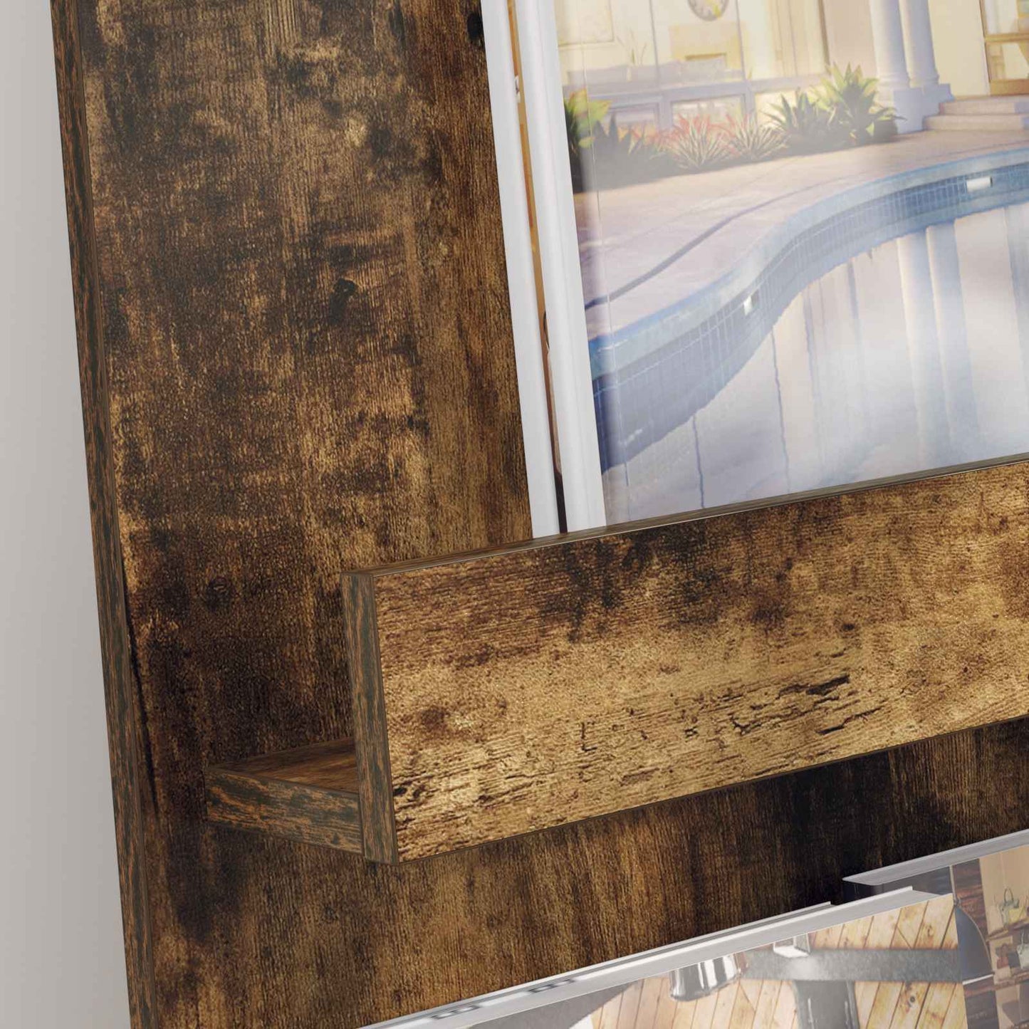 vidaXL Magazine Rack Smoked Oak 43 x 11 x 102 cm Engineered Wood