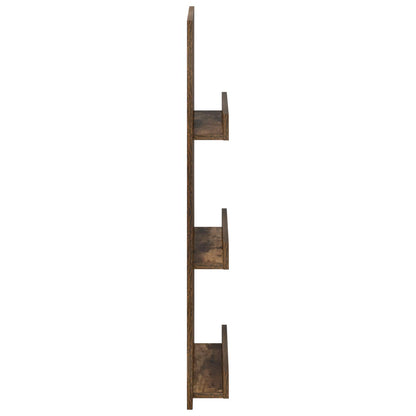 vidaXL Magazine Rack Smoked Oak 43 x 11 x 102 cm Engineered Wood