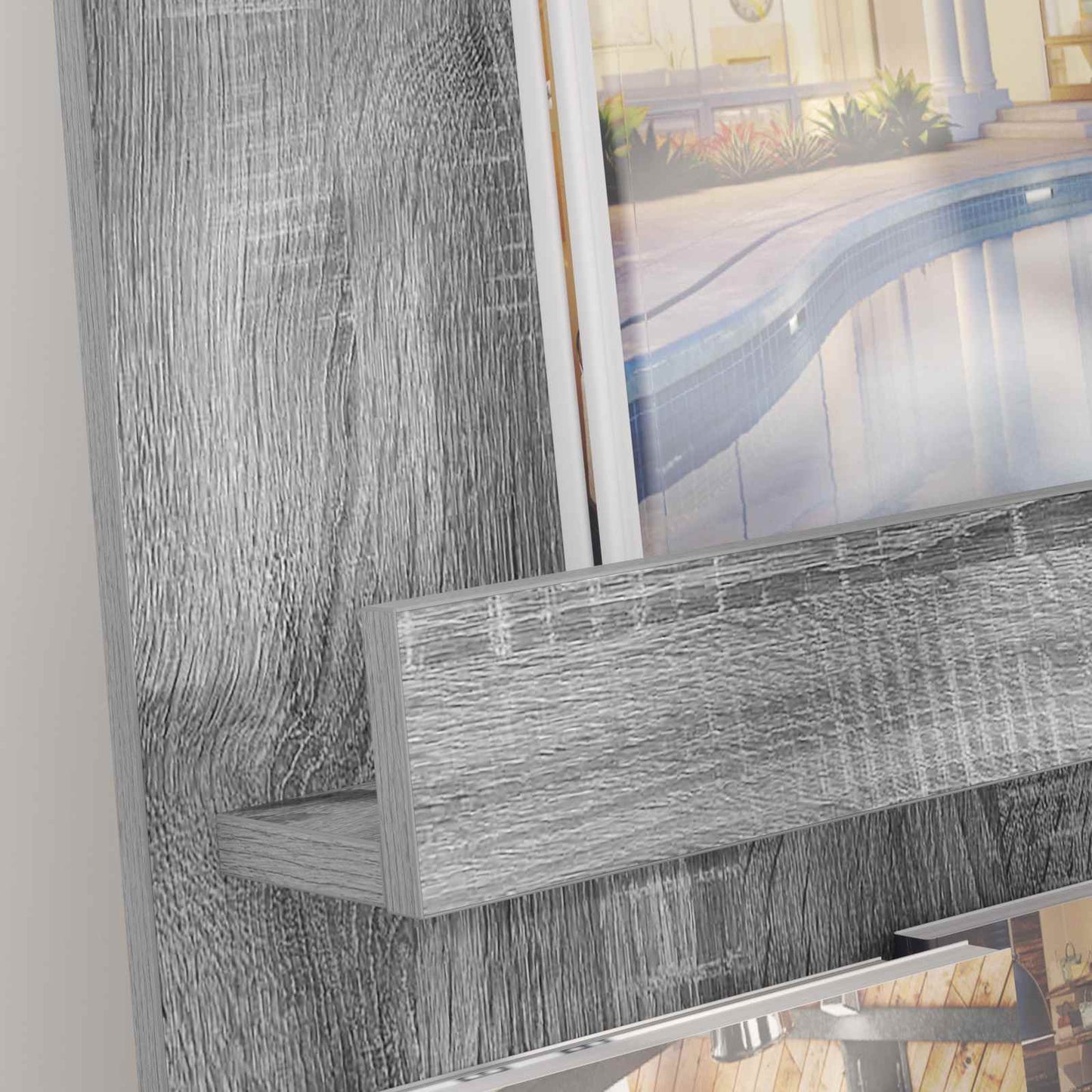 vidaXL Magazine Rack Grey Sonoma 43 x 11 x 102 cm Engineered Wood