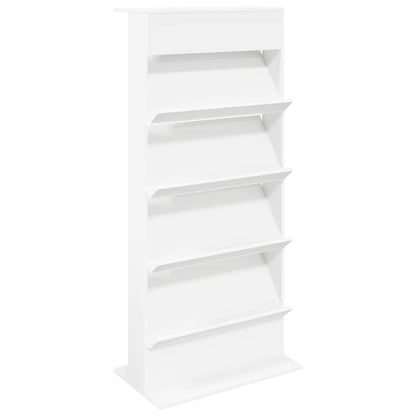 vidaXL Magazine Rack with Shelf White 70 x 41 x 156 cm Engineered Wood