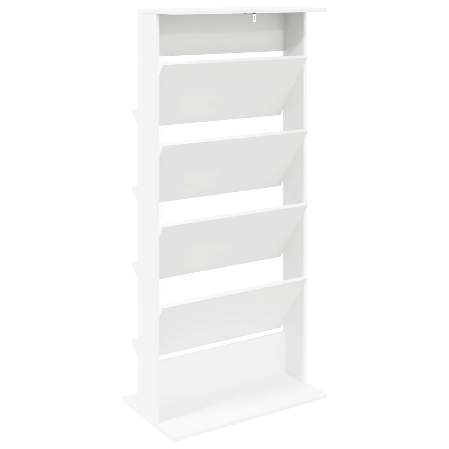 vidaXL Magazine Rack with Shelf White 70 x 41 x 156 cm Engineered Wood