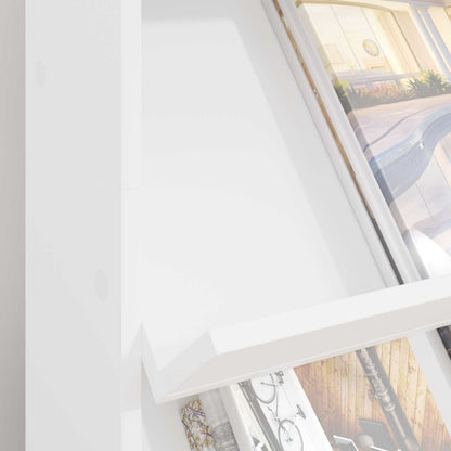 vidaXL Magazine Rack with Shelf White 70 x 41 x 126 cm Engineered Wood
