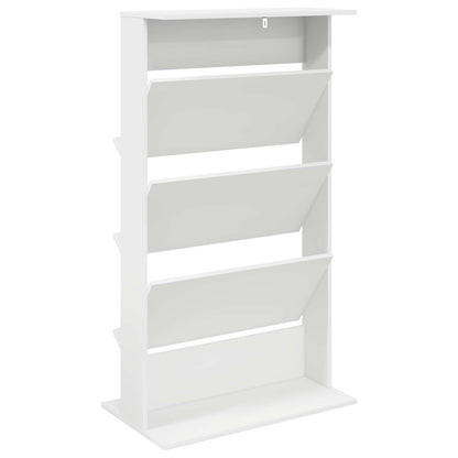 vidaXL Magazine Rack with Shelf White 70 x 41 x 126 cm Engineered Wood