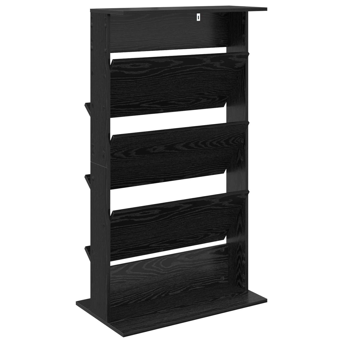 vidaXL Magazine Rack Black Oak 70 x 41 x 126 cm Engineered Wood