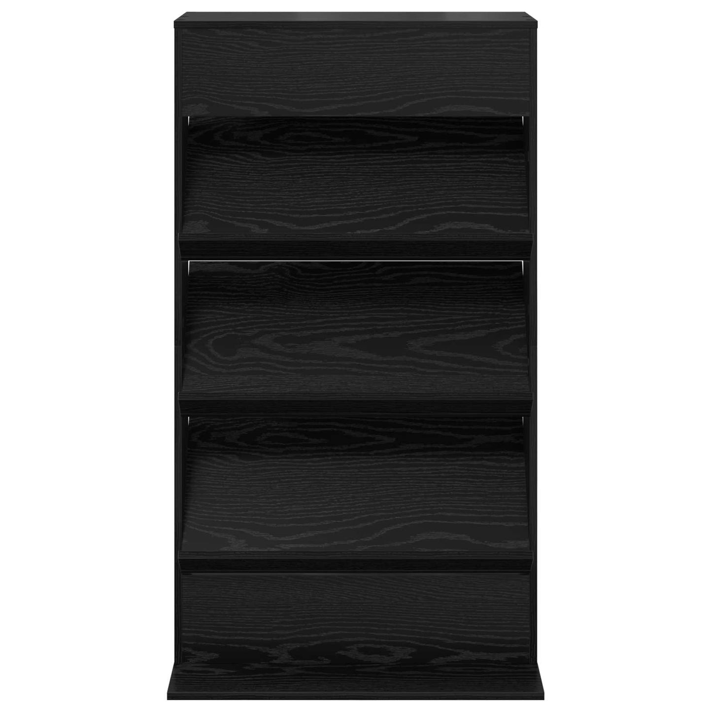 vidaXL Magazine Rack Black Oak 70 x 41 x 126 cm Engineered Wood