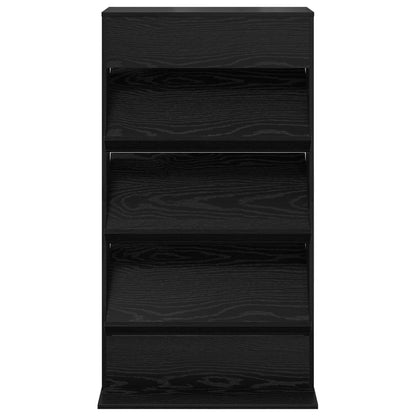 vidaXL Magazine Rack Black Oak 70 x 41 x 126 cm Engineered Wood