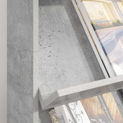 vidaXL Magazine Rack Concrete Grey 70 x 41 x 126 cm Engineered Wood