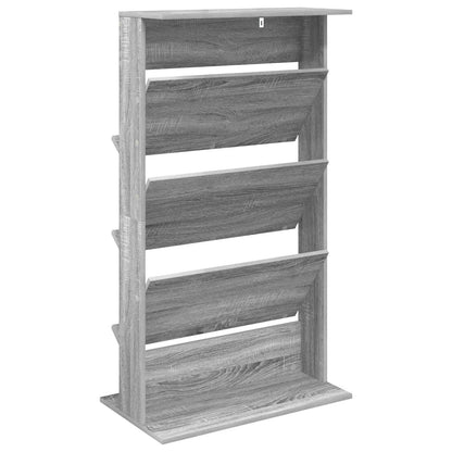 vidaXL Magazine Rack Grey Sonoma 70 x 41 x 126 cm Engineered Wood