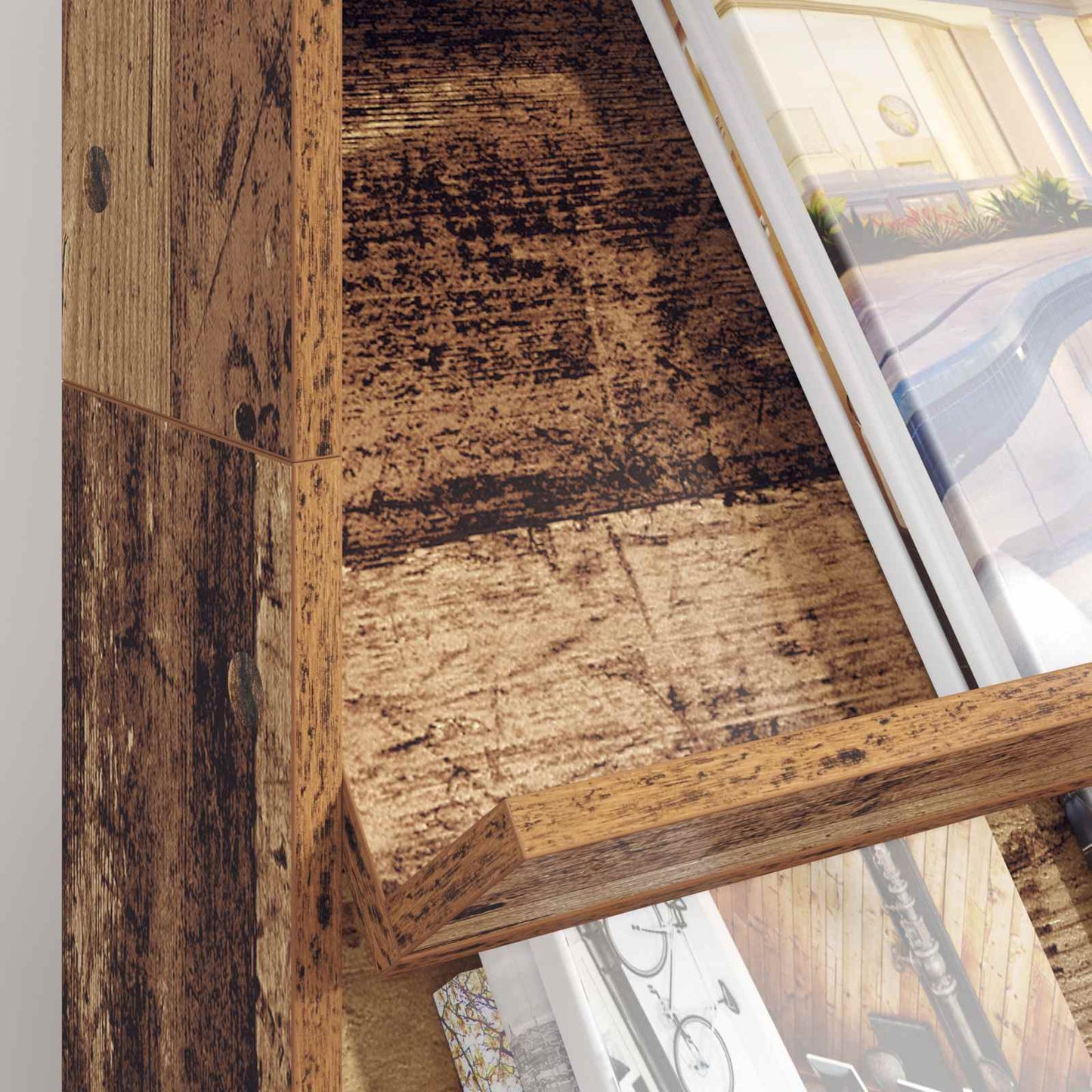 vidaXL Magazine Rack Old Wood 70 x 41 x 126 cm Engineered Wood