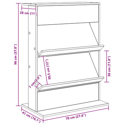 vidaXL Magazine Rack with Shelf White 70 x 41 x 96 cm Engineered Wood