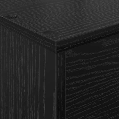 vidaXL Magazine Rack Black Oak 70 x 41 x 96 cm Engineered Wood