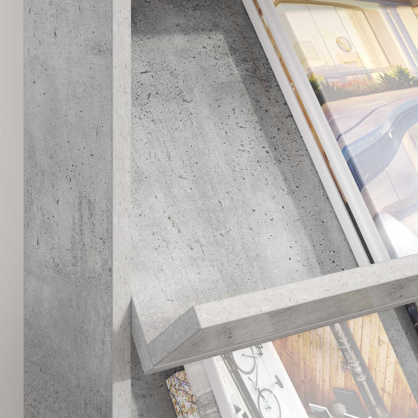 vidaXL Magazine Rack Concrete Grey 70 x 41 x 96 cm Engineered Wood