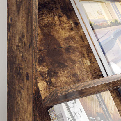 vidaXL Magazine Rack Smoked Oak 70 x 41 x 96 cm Engineered Wood